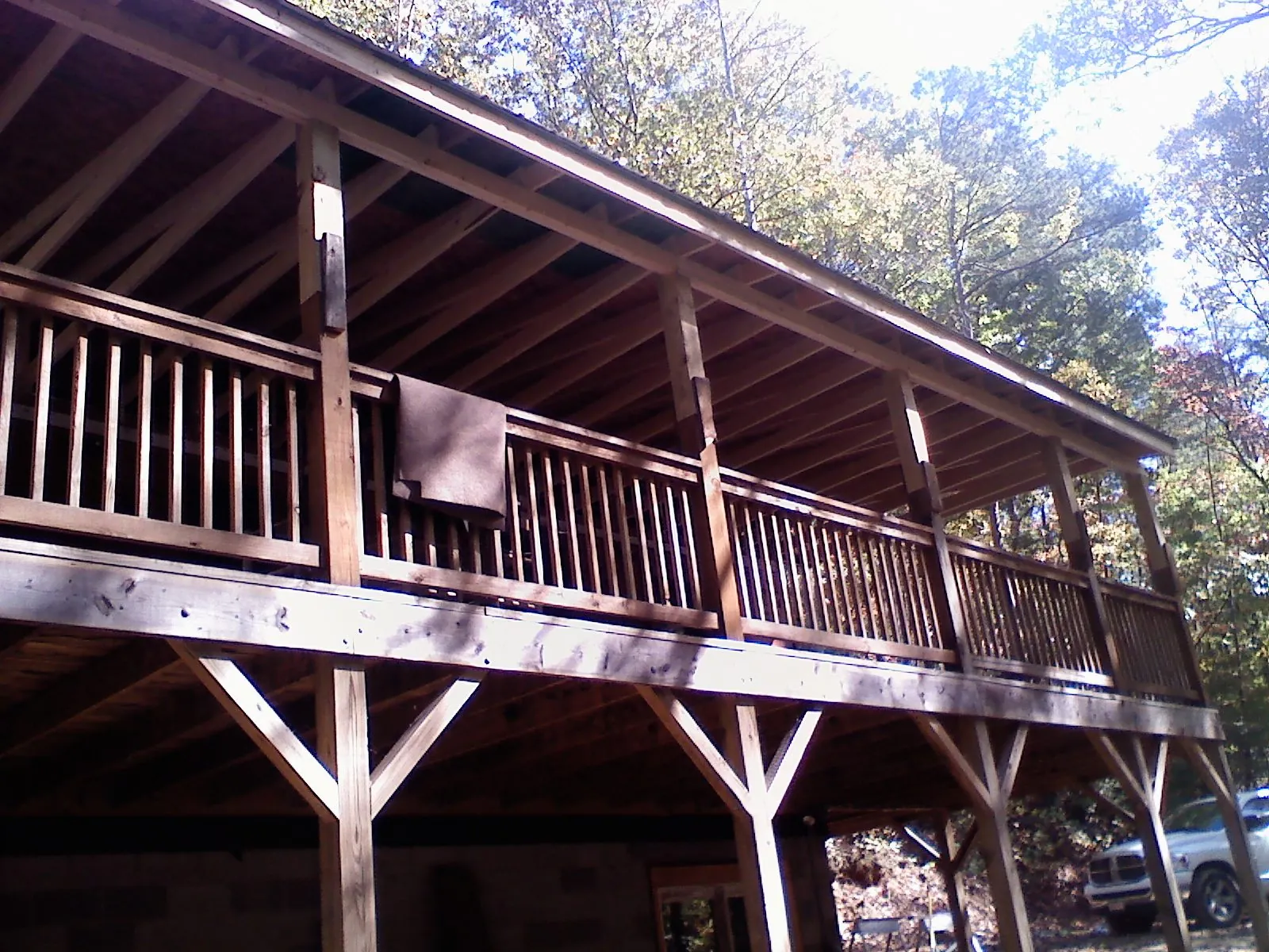 Timber framing under a new elevated porch and deck — Roof Leak Repair in Briarcliff Manor by Roofing Brothers